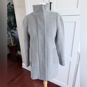 J. Crew Light Gray Wool-Blend City Pea Coat petite 4